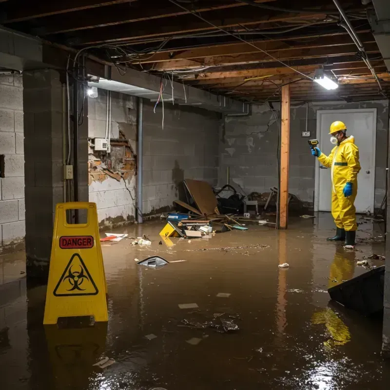 Flooded Basement Electrical Hazard in Lee County, NC Property