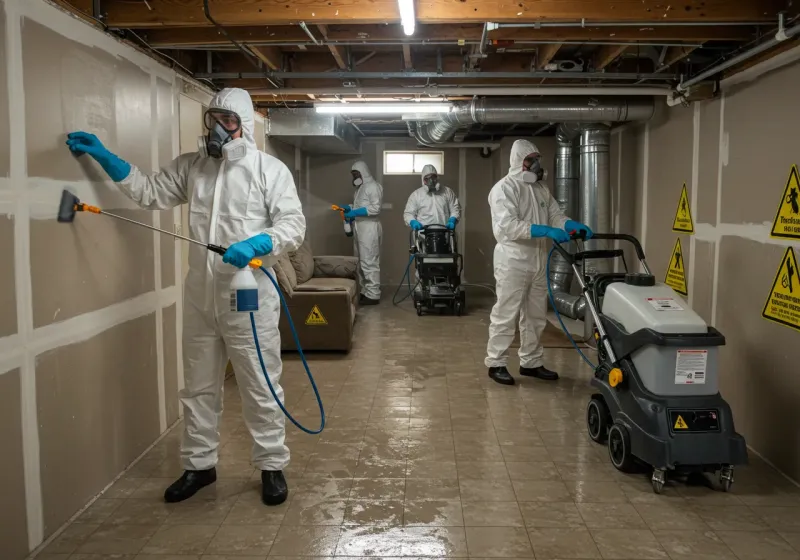 Basement Moisture Removal and Structural Drying process in Lee County, NC